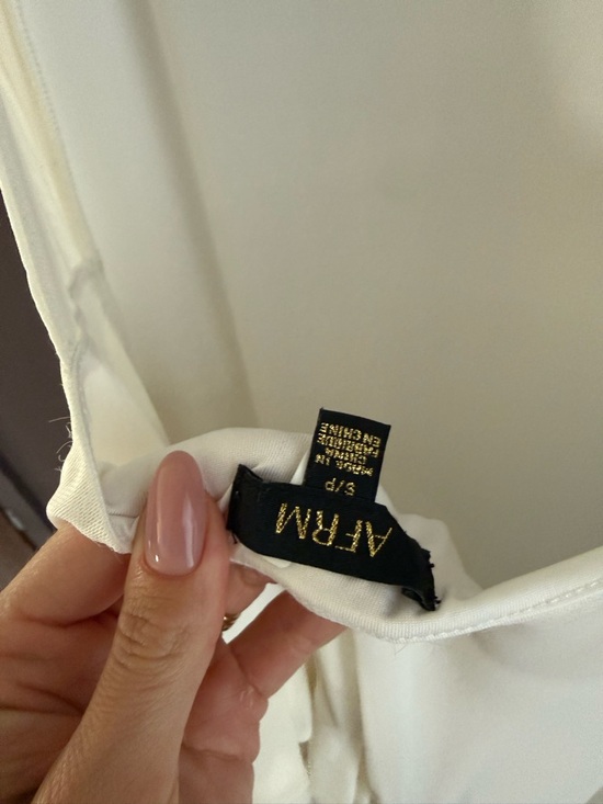 AFRM White High-Low Ruffle One-Shoulder Gown - Picture 7 of 9